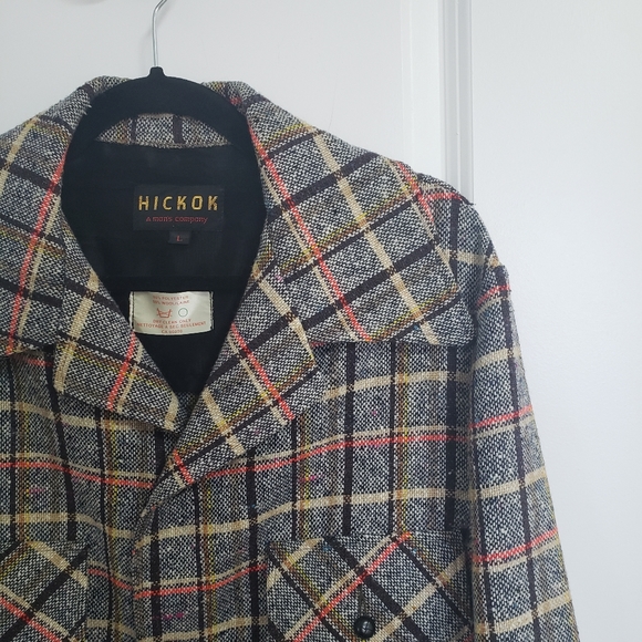 VINTAGE HICKOK Wool Plaid Blazer Jacket Shacket - Picture 4 of 8